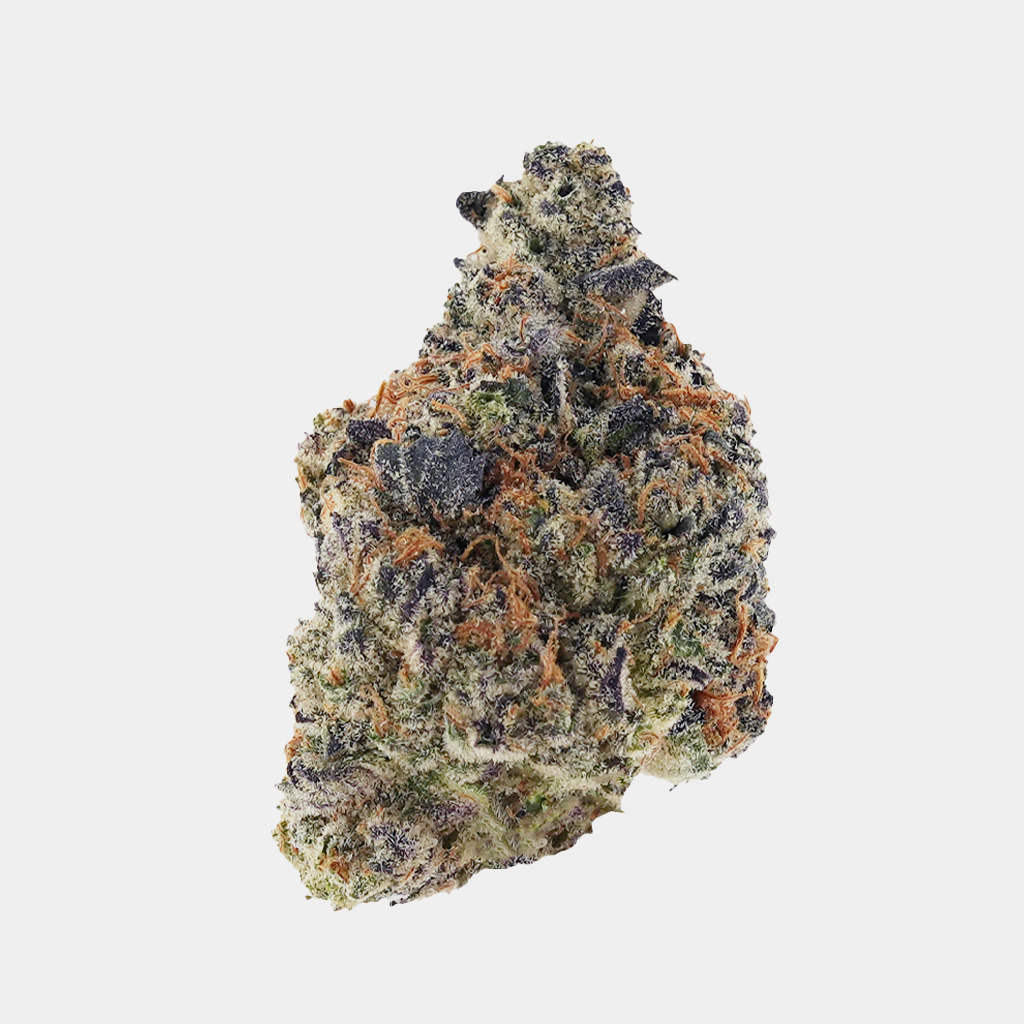 Blue Dream Top Shelf THCa flower from BOOM, featuring blueberry aroma, trichrome rich & vibrant green and purple buds